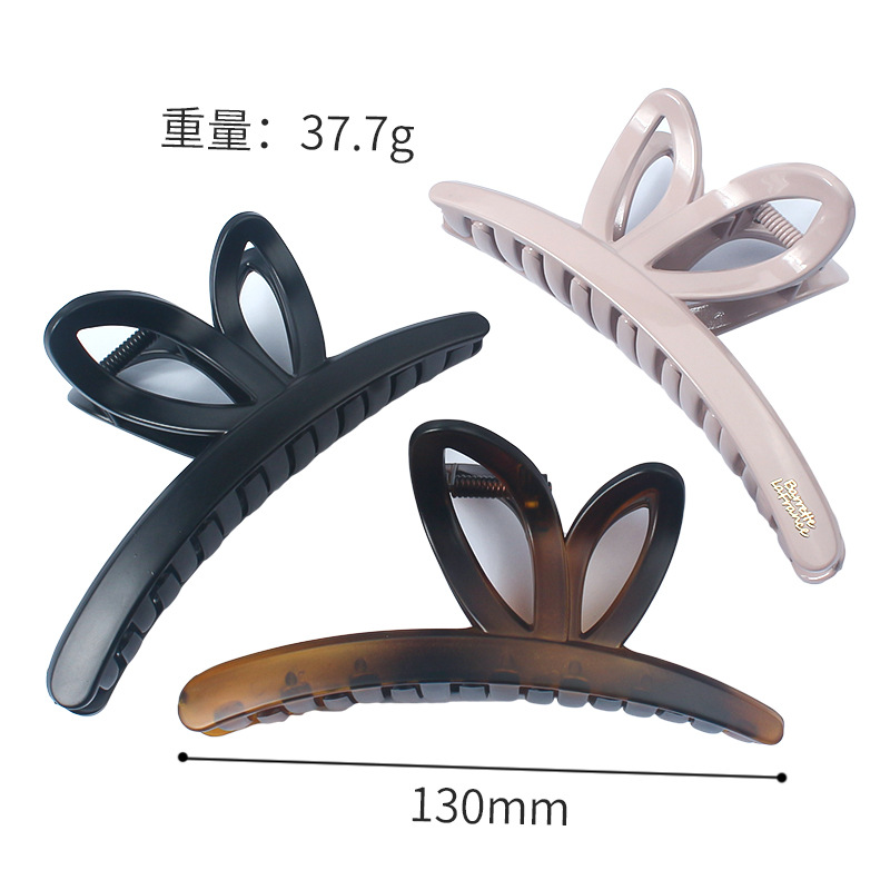 Nueva pinza de pelo hueca con forma de mariposa para mujer, tamaño grande, color sólido, tacto de alta gama, elegante pinza de tiburón para cabello grueso.
