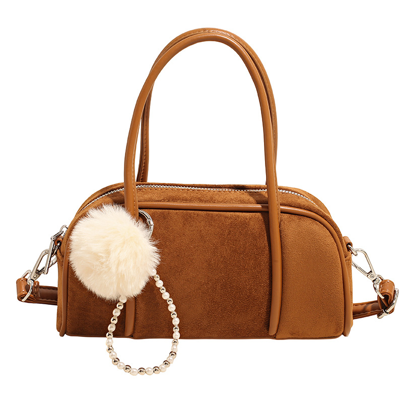 2025 otoño y invierno texturas de seda de moda retro bolso de bolos de estilo exterior de color puro bolso de viento