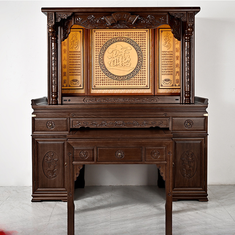 Customized Home Buddha Cabinet, Modern Tribute Table, Offering Table, Incense Table, Buddha Table, Golden Rosewood Solid Wood Buddha Niche, New Cross-Border