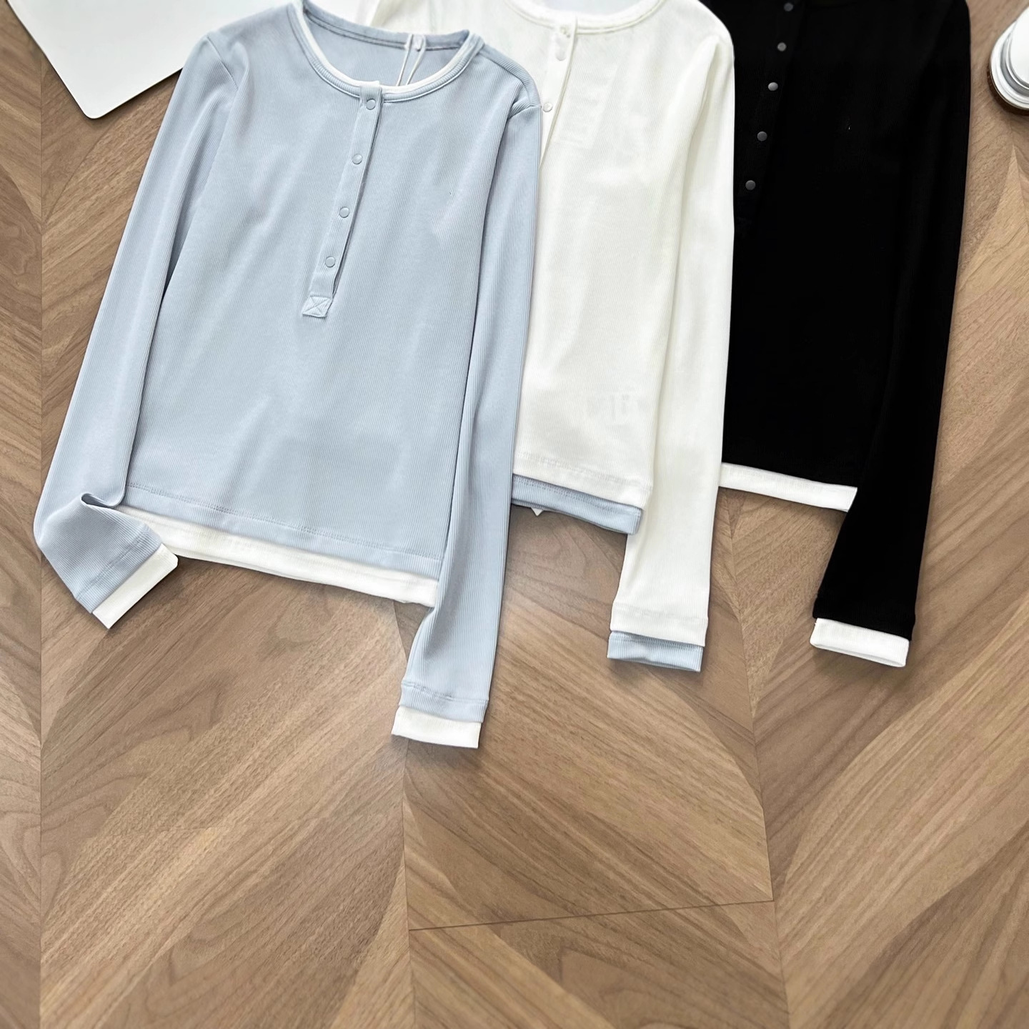 Autumn/Winter 2025 Half Placket Fake Two-Piece Long Sleeve Knit Sweater New Lazy Style Slim Fit Base Shirt 3355