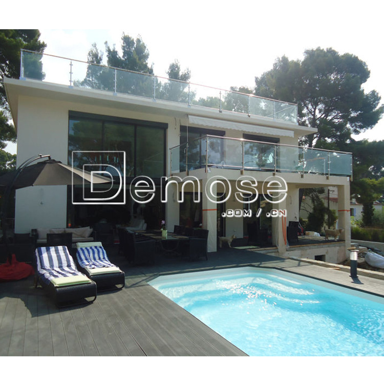 佛山厂家玻璃栏杆 别墅户外不锈钢扶手安全护栏楼顶钢化玻璃围栏