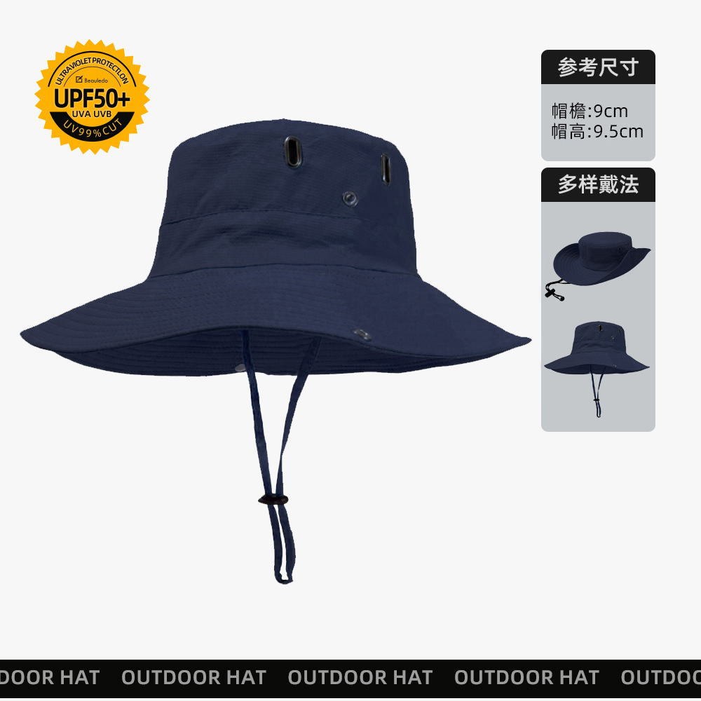 Verano nueva circunferencia de la cabeza grande y delgada impermeable sombrero de protección solar transpirable sombrero de pescador de secado rápido sombrero de pesca al aire libre para hombres al por mayor