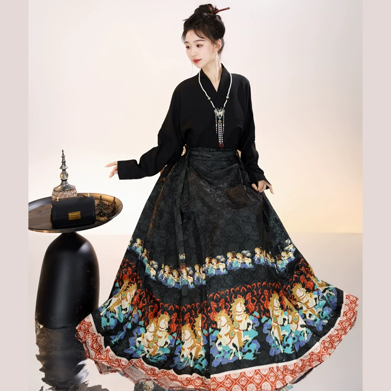 Новая оригинальная женская юбка Henming в национальном стиле династии Хань в стиле Мин для повседневной носки, улучшенная рабочая одежда, новый универсальный костюм в стиле шинуазри.