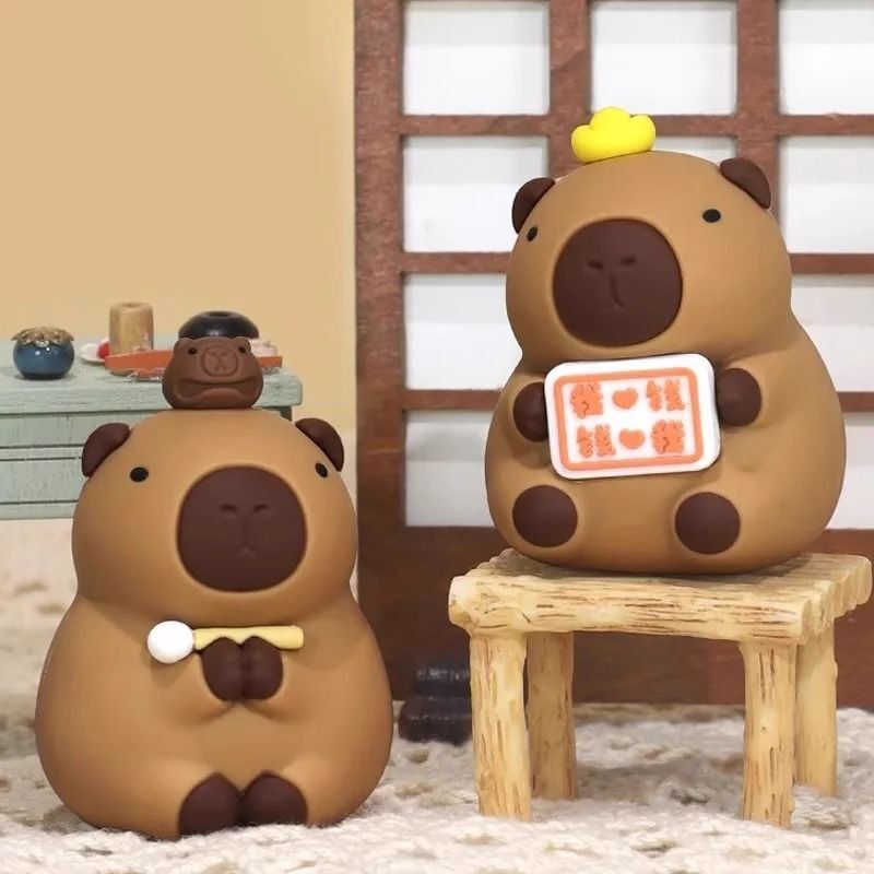 カピバラのカピバラのテーブルの上の小さい置物のミニ情緒の安定のステーションの解凍の装飾品は女子の神器を癒します。|undefined