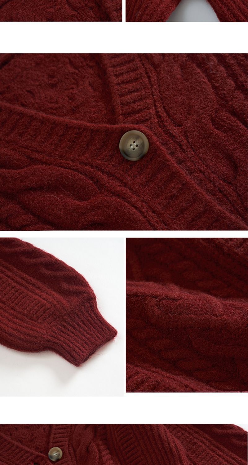 Holiday, Daily Occasion V Neck Neckline Loose Fit Type Wholesale Women's Casual Solid Color Long Sleeve Button Sweaters & Cardigans