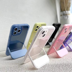 iPhone 15 Pro Max Phone Case, Anti-Slip, Minimalist 12 Apple 14 Protection Cover Transparent 13 Foldable Stand