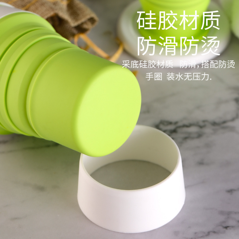 Taza de agua plegable deportiva creativa Taza de agua plegable de silicona Taza retráctil plegable Taza de café Taza de agua portátil al aire libre