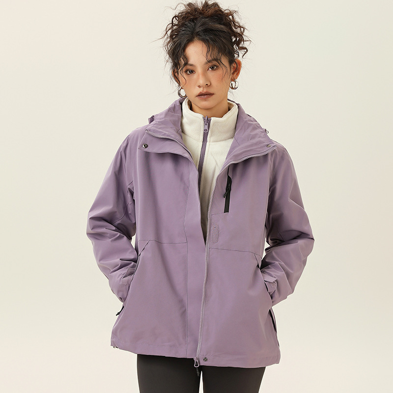NASA玫瑰红冲锋夹克男女春秋季2025新款户外三合一登山衣服外套男|undefined