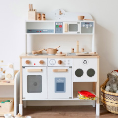Kienvy木製キッチン炊飯玩具セット子供シミュレーションままごと料理調理台付き料理板調理器具