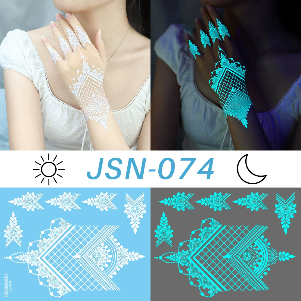 Мультяшные хна, наклейки для тату, белые наклейки для рук, наклейки