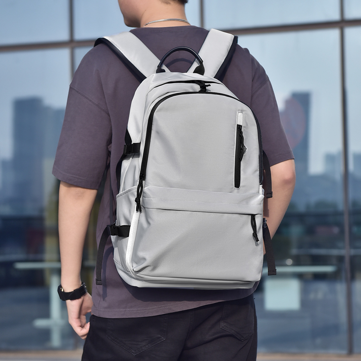 Nuevo estilo coreano de gran capacidad impermeable mochila mujer casual bolso de la computadora masculina juventud estudiante mochila bolsa de viaje