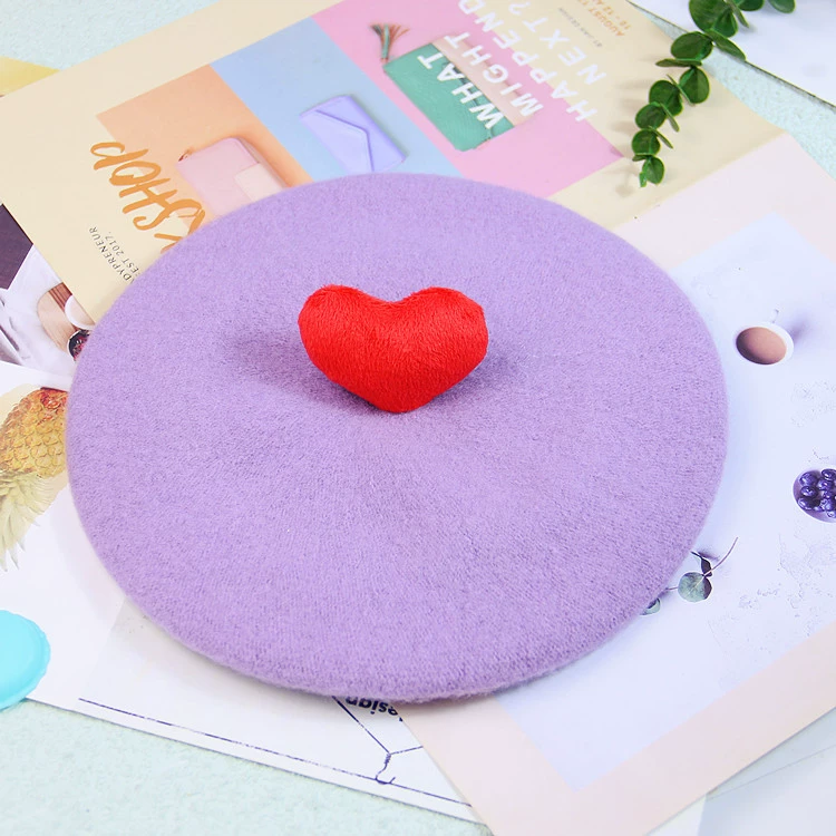 INS Новый детский берет в Корейском стиле для маленьких мальчиков и девочек, универсальная трехмерная любовная шапка, шерстяная шапка для родителей и детей, шерстяная шапка художника