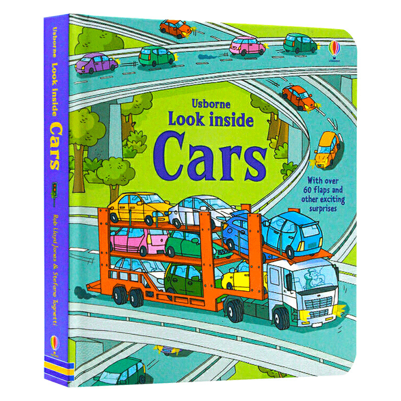 Usborne尤斯伯恩看里面系列揭秘汽车英文绘本书Look Inside Cars