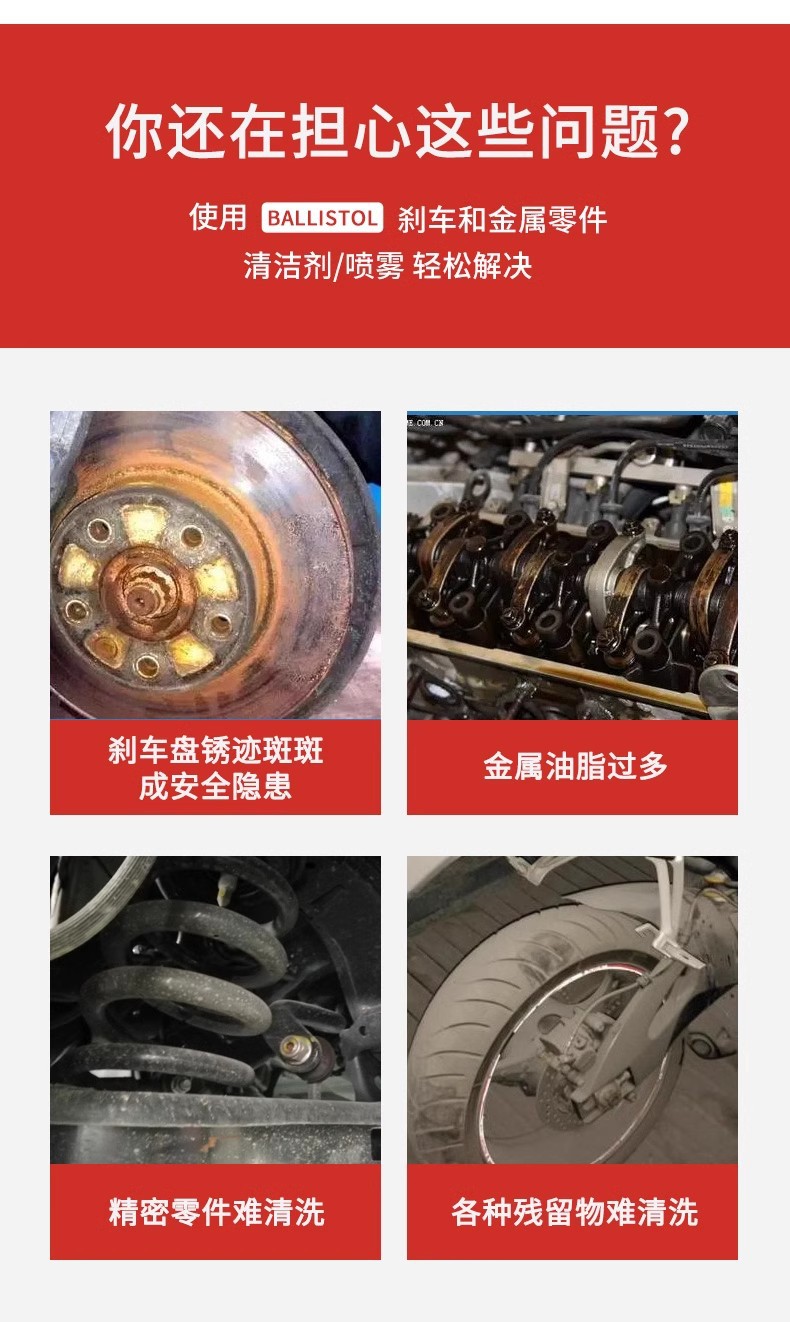 German imported brake pad cleaner to remove metal parts oil grease dirt genuine Ballistol