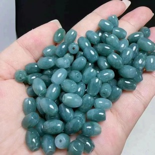 Factory wholesale Guatemala jadeite barrel beads A goods blue water dangerous material jujube beads live standard DIY rice beads accessories
