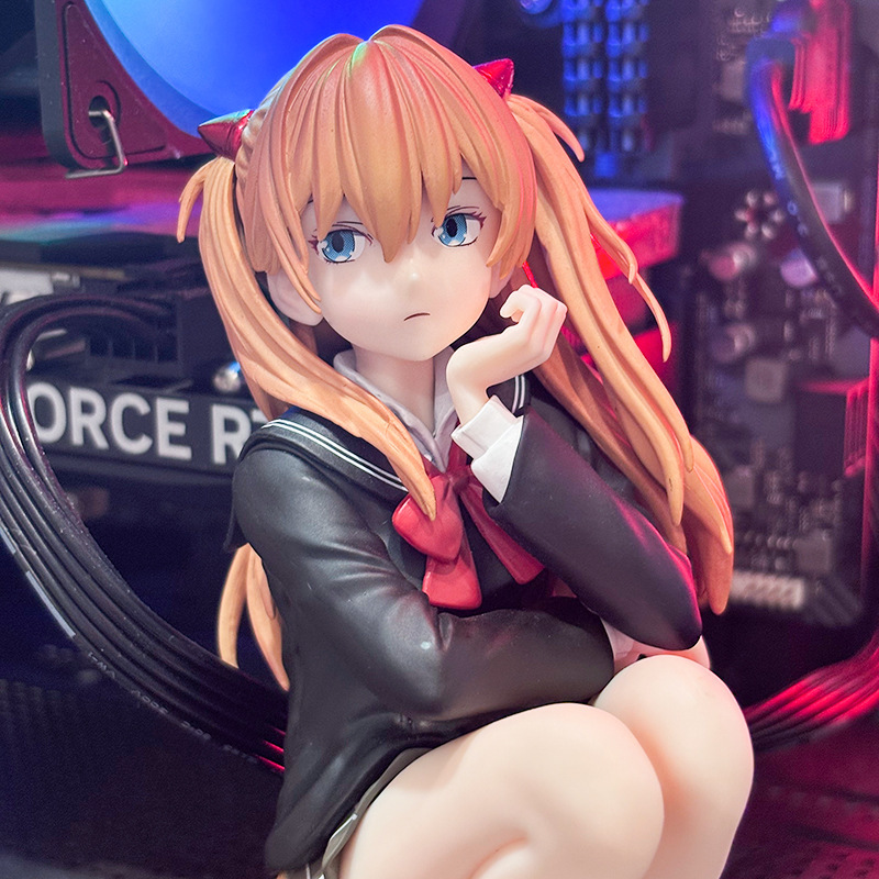 新世紀エヴァンゲリオンしゃがみアスカ美少女アニメ周辺デスクトップ装飾誕生日ギフト|undefined