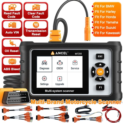 Ancel Mt310 Motorcycle Diagnostic Tool Reads Codes and Clears Codes for Multiple Brands of Motorcycles, Reads Data Streams