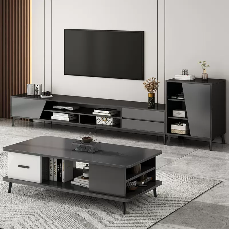 电视柜客厅置物架小户型家用收纳柜子储物柜现代简约一体落地茶几