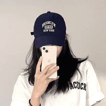 韩版new york字母刺绣帽子女百搭棒球帽男遮阳防晒帽显脸小鸭舌帽