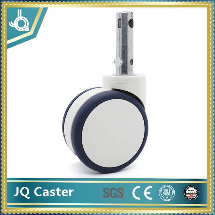 Yangzhou Jiangqing Universal Wheel 7.8inch Axis 30 Axis Double Wheel TPR Wheel Central Control Medical Bed Caster 30 Degrees 45 Degrees