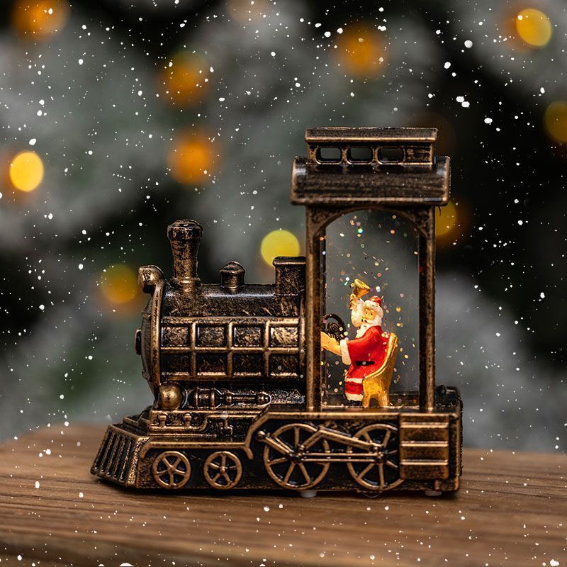 クリスマス装飾品レトロ発光サンタクロース小汽車創意置物撮影道具幼児趙之李|undefined