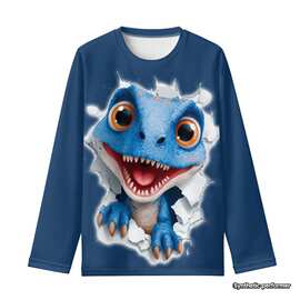 卡通恐龙儿童长袖衬衫男孩长袖衬衫打底衫kids long sleeve shirt