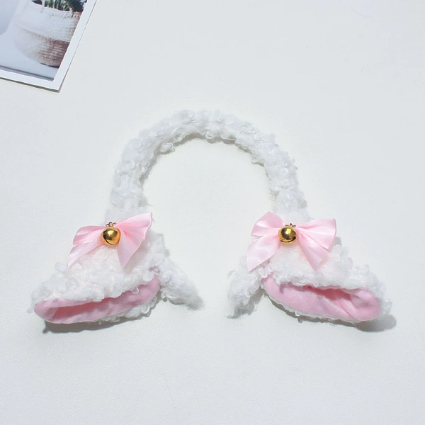 White bell lamb ear headband FG12-06