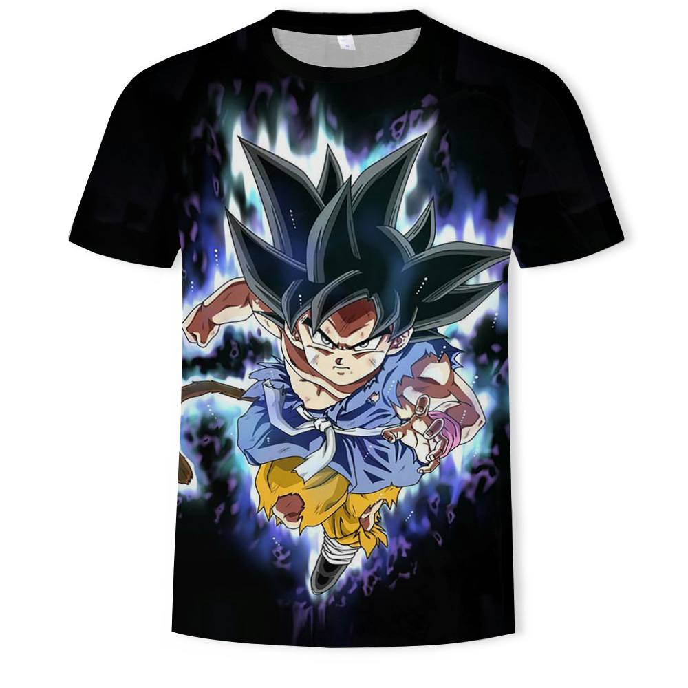 Nuevo producto AliExpress estilo explosivo tendencia super fuego anime serie Dragon Ball camiseta hombre impresión digital 3D dibujos animados europeos y americanos