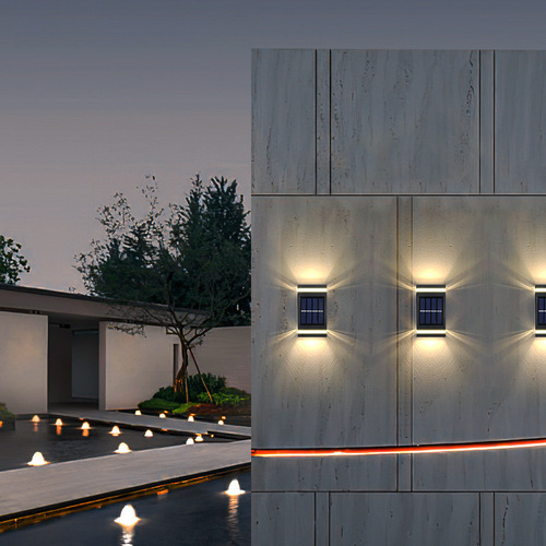 Solar wall lamp outdoor waterproof wall washer courtyard lamp outdoor terrace garden wall villa exterior wall lamp