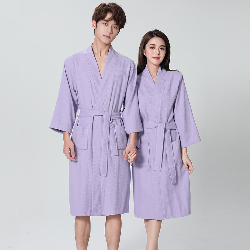 (2개) 5 개 호텔 와플 목욕 가운 기모노 흡수성 목욕 가운 커플 잠옷 뷰티 살롱 땀 원피스