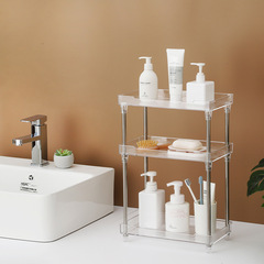 Kitchen storage rack without punching double-layer bathroom storage rack toiletries cosmetics storage desktop storage rack