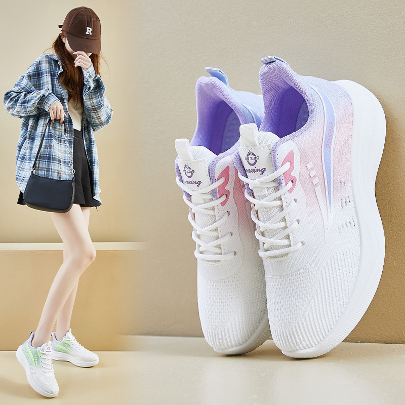 Trendy Korean-Style Fly-Knit Sneakers for Women, 2026 Spring New Model, Student Running Casual Height-Increasing Street Style Fz6602 Trendy Korean-Style Fly-Knit Sneakers for Women, 2026 Spring New Model, Student Running Casual Height-Increasing Street Style Fz6602