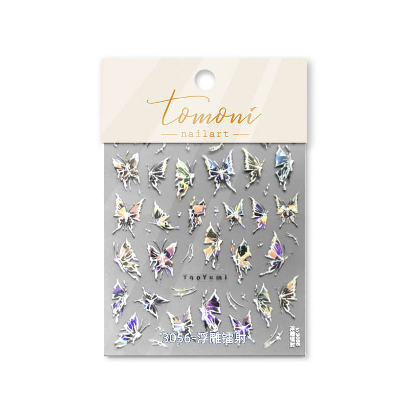 Tomoni Shell luz 3041 Dudu cooperativa adhesivo japonés pegatinas 5d uñas pegatina papel mariposa