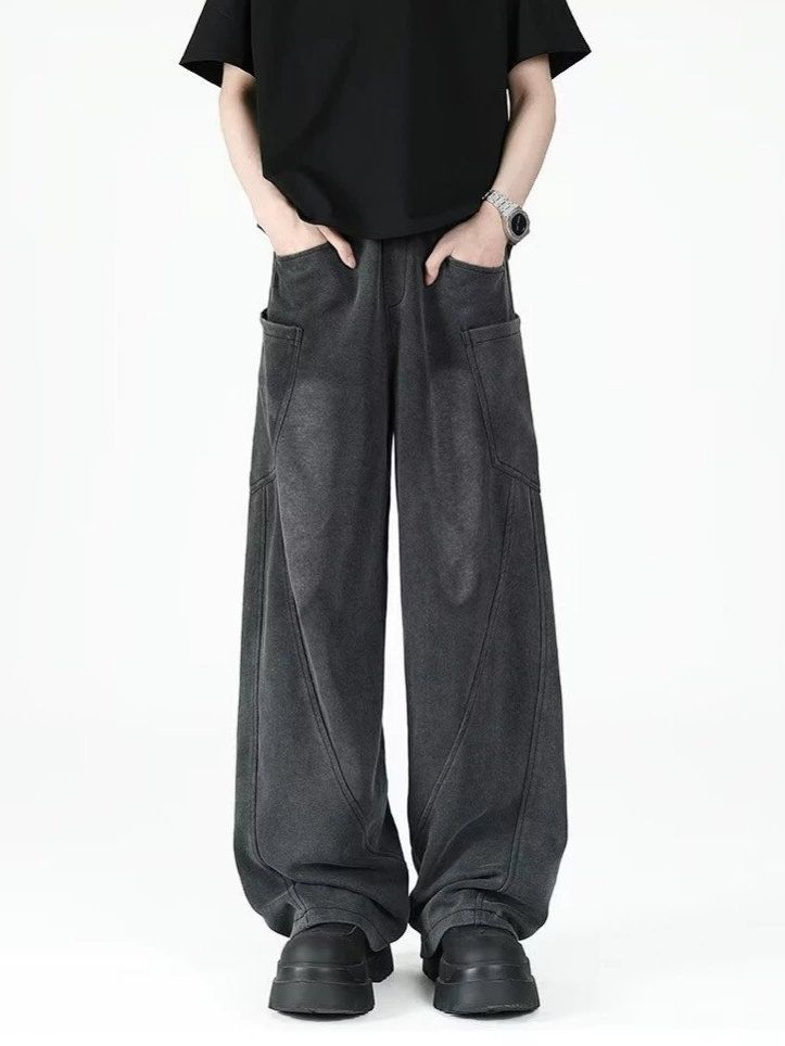 Retro jeans, trousers, loose straight fit, for teenagers