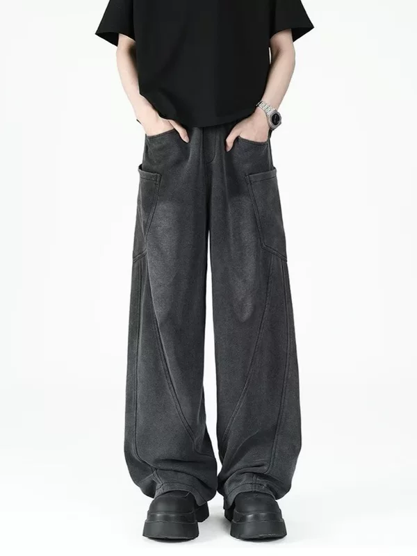 Retro jeans, trousers, loose straight fit, for teenagers
