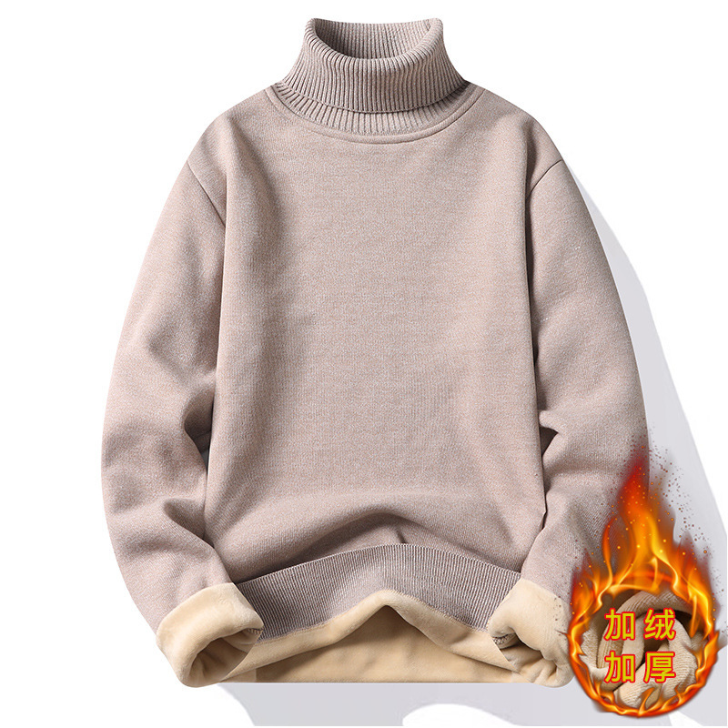 Running turtle neck men's fleece-lined thickened sweater autumn and winter warm wool sweater 7003