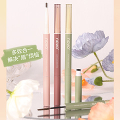 NOVO Dual-Ended Eyebrow Pencil and Cream Eyebrow Pen, Natural Waterproof Sweatproof, No Smudging No Creasing Easy to Apply, Ultra-Fine for Beginners and Students