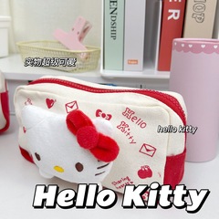 かわいい KT 猫鉛筆バッグイン高見え女の子ぬいぐるみ化粧品バッグ学生大容量文具鉛筆収納袋