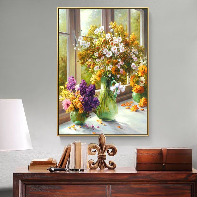 European-Style Monet and Van Gogh Decorative Paintings for Living Room, World-Famous Paintings for Dining Room, Vertical Version for Dining Room Entrance, American-Style Wall Paintings