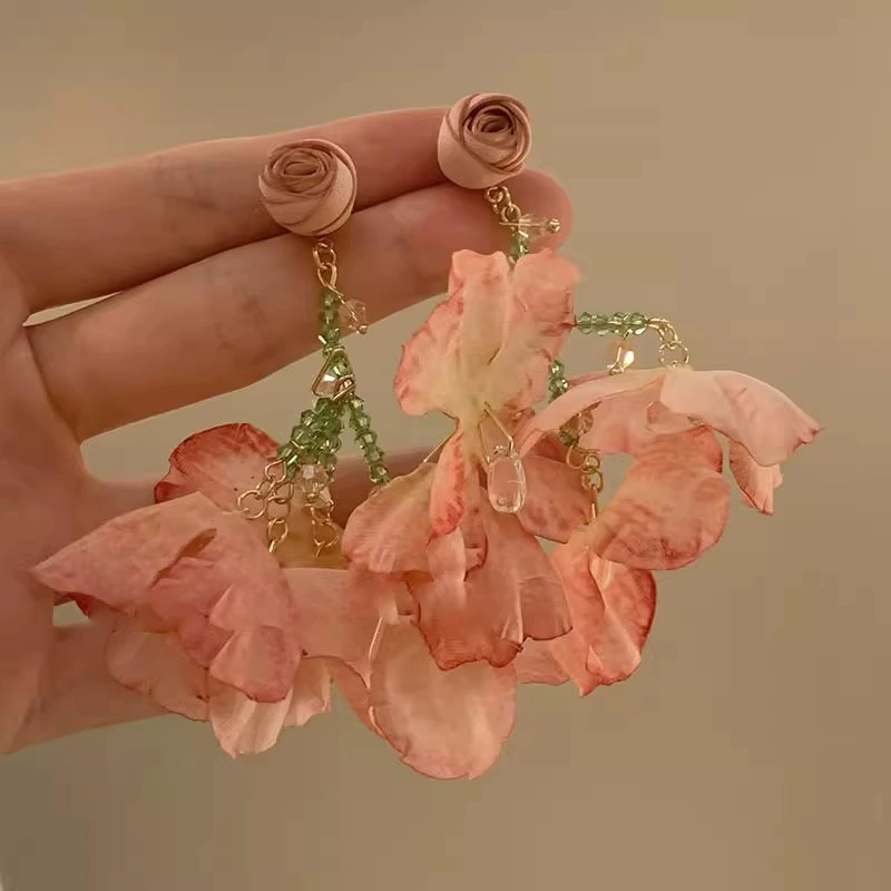 Серьги Retro golden, свадебный лёгкий люкс, высокое качество