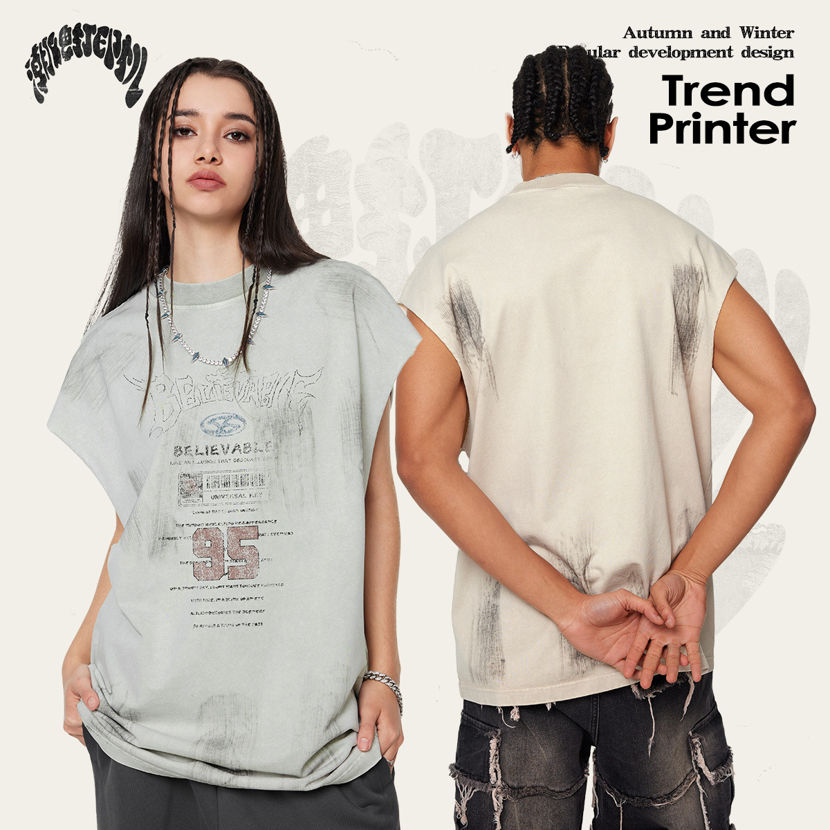 2025 primavera y verano marcas de moda americanas in retro calle de París B casa chaleco de alta calidad ropa de hombre camisa sin mangas de moda masculina image 4