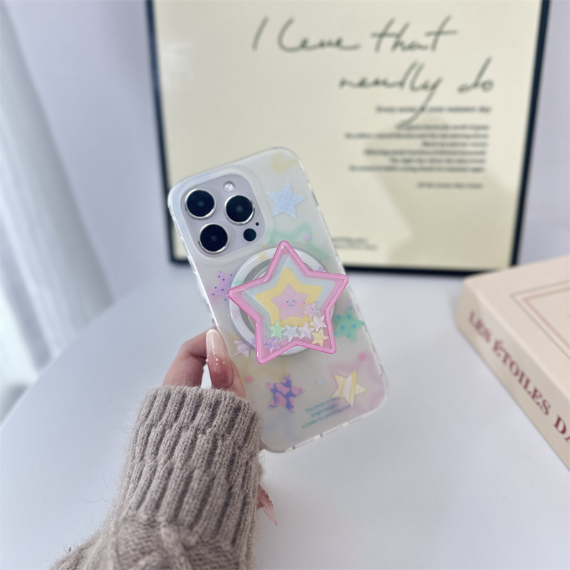 Ins dopamina difumina estrellas para iPhone16ProMax funda para teléfono móvil 14 Apple 15 soporte 13 femenino 16P