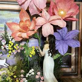 小红书婚庆道具大型巨纸艺花百合手工商场美陈橱窗摆件装饰布置