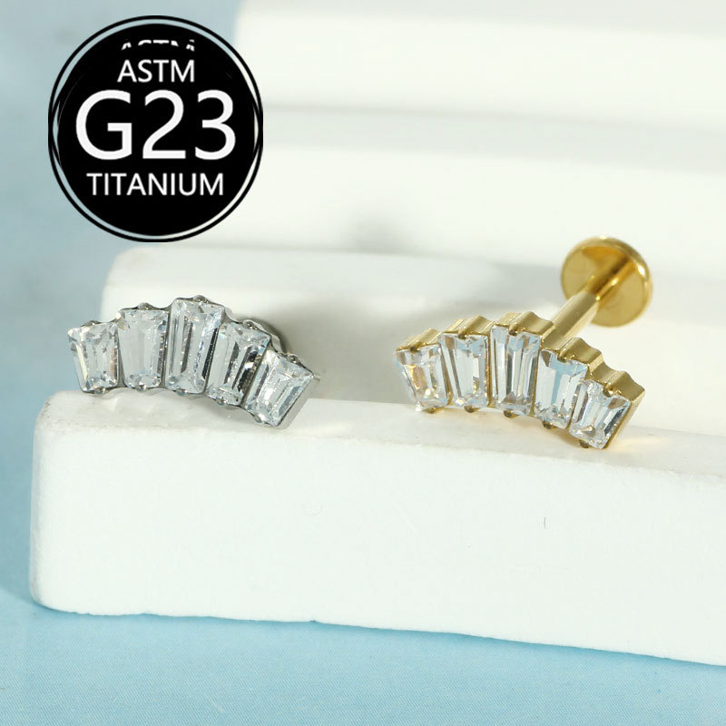Labret piercing jewelry detail image