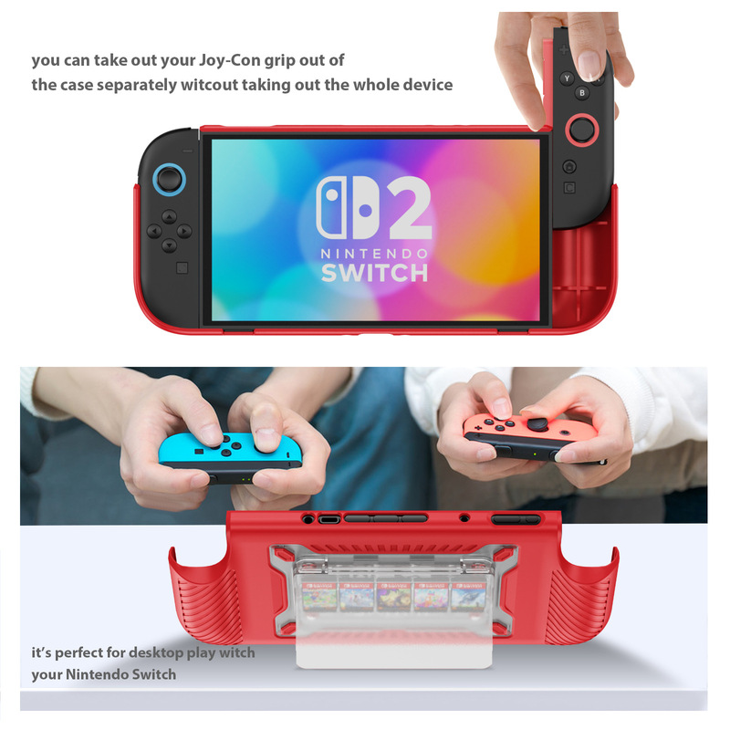 跨境switch2保护壳带支架卡槽分体适用任天堂switch游戏机保护套|undefined