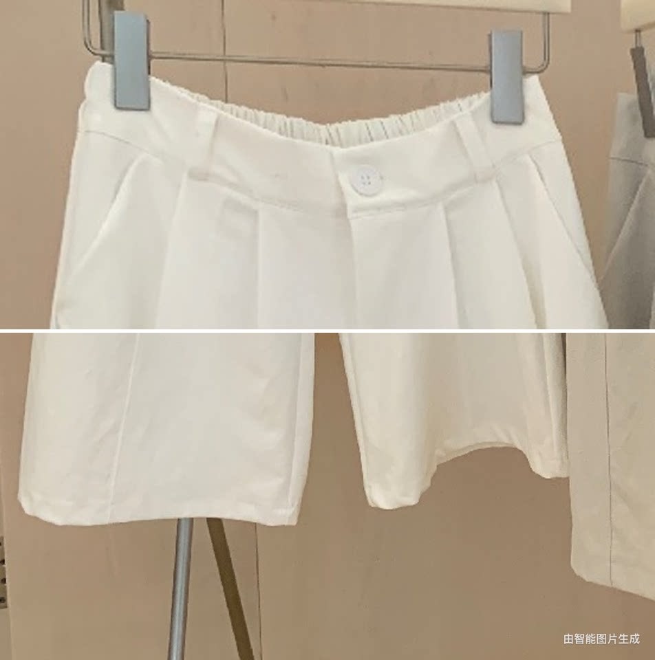 Quần culottes nữ ống rộng cạp cao dáng suông phong cách tối giản — màu đen, Xám cacbon, Xám bạc, màu trắng chi tiết 10