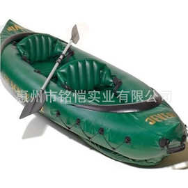 定制充气独木舟  双人皮划艇 漂流船钓鱼船 橡皮划艇配船桨气泵