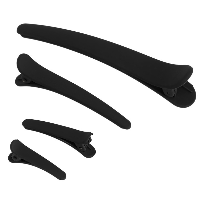 Black Duckbill Clips Commonly Used in Hair Salons, Large Bangs Clips, Spray-Painted Matte Hair Clips, Straight Hair Clips, Hairdressing Clips