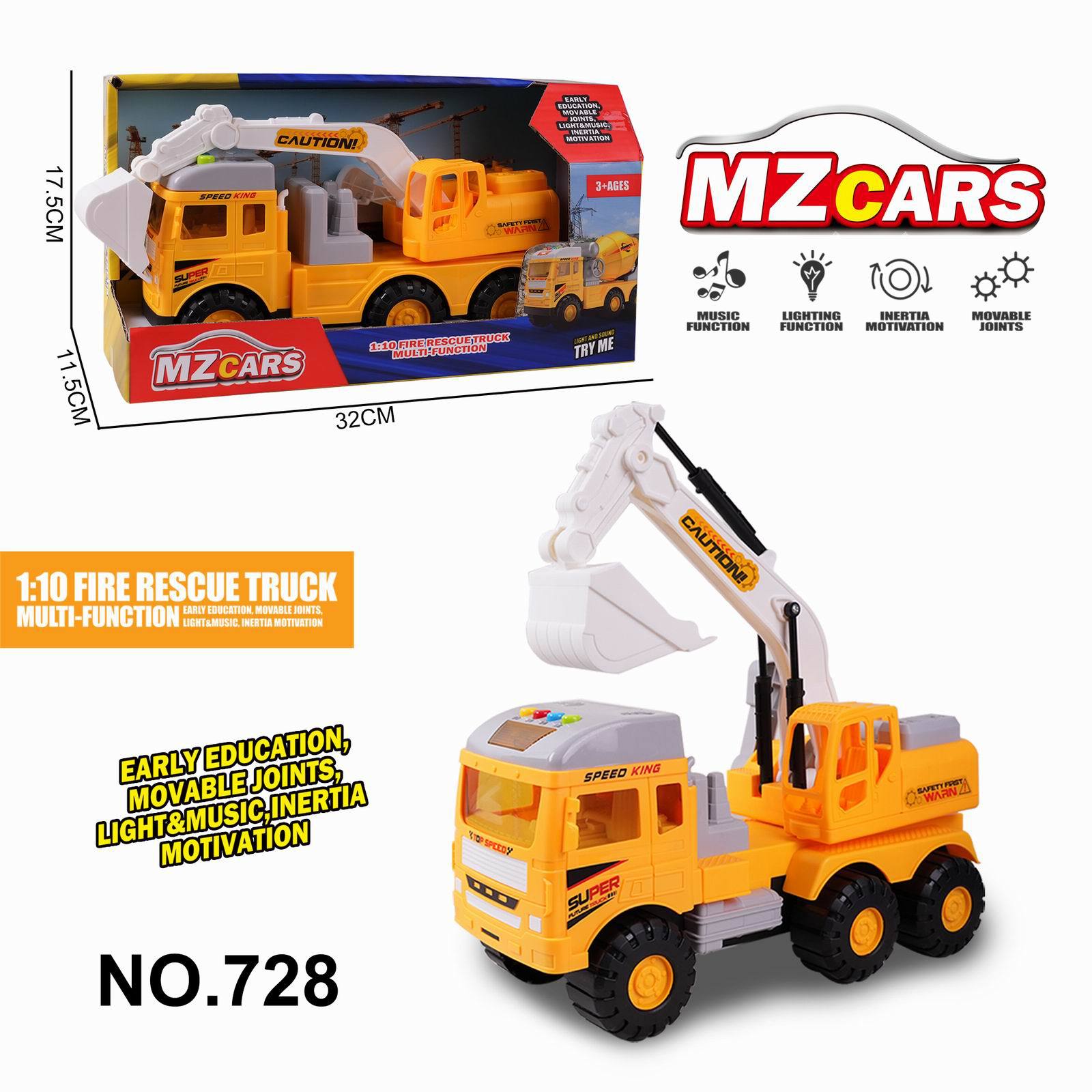 빛과 음악이 포함된 Medium Story 관성 엔지니어링 차량 2 [포장 수량 42PCS]