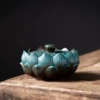 Lotus Platform Incense Burner - Kiln Turns Green